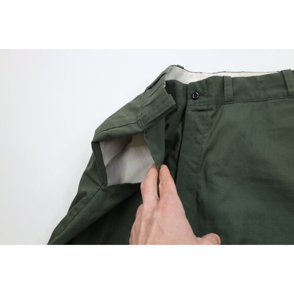 Vtg 60s Streetwear Mens 34x31 Lightweight Flared Wide Leg Chino Pants Green USA - Picture 9 of 16